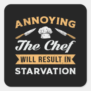 Chef Cook Cooking Cuisine Food Job Restaurant Gift Square Sticker