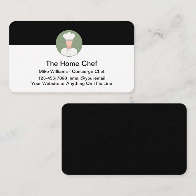 Chef Cook Cooking Theme Business Cards (Front/Back)