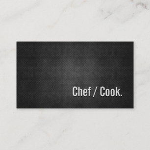 Chef / Cook Cool Black Metal Simplicity Business Card