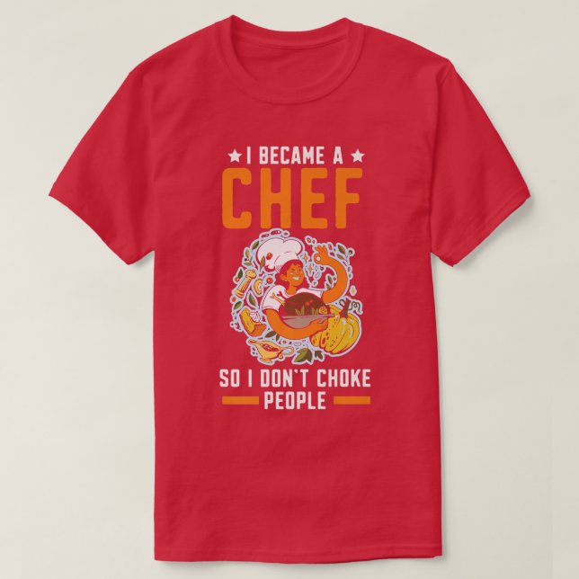 Chef Cook Culinary Gangster Cooking Food Kitchen R T-Shirt (Design Front)