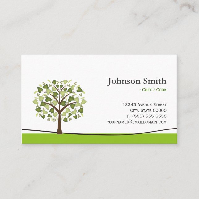 Chef / Cook - Elegant Wish Tree Business Card (Front)