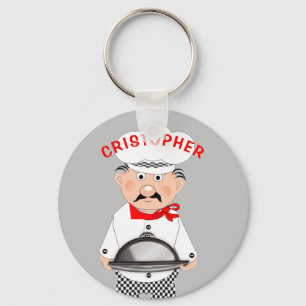 Chef Cook Funny Cute Personalized Key Ring