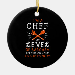 Chef Cook Funny Gift Ceramic Tree Decoration