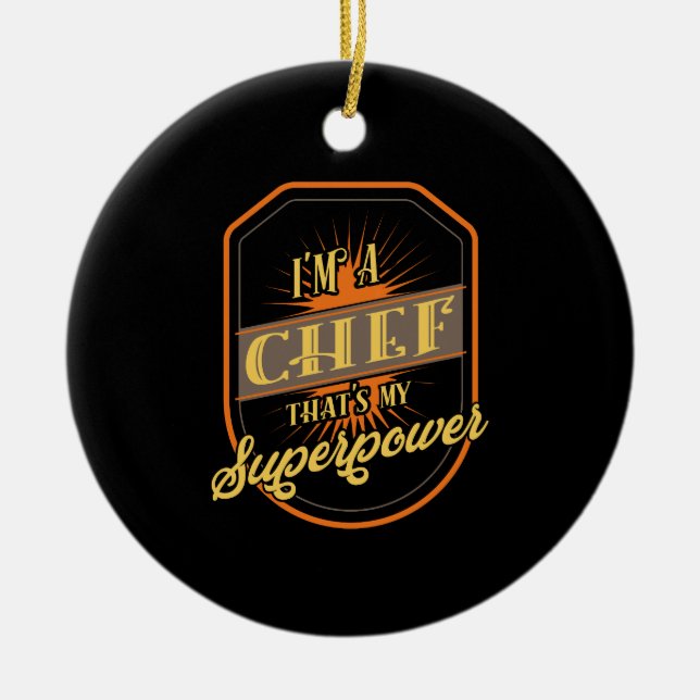 Chef Cook Gift Ceramic Tree Decoration (Front)