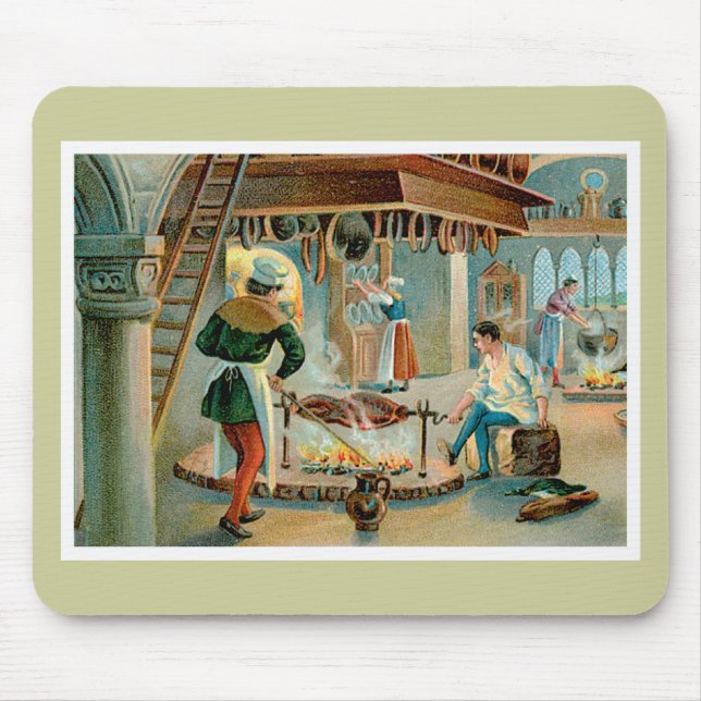 Chef Cook Vintage Food Ad Art Mouse Mat (Front)