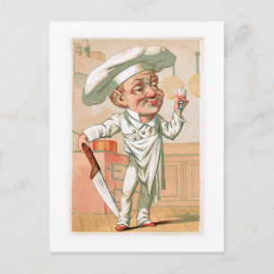 Chef Cook Vintage Food Ad Art Postcard