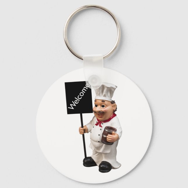 Chef cook - WELCOME menu card Key Ring (Front)