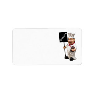 Chef cook - WELCOME menu card Label