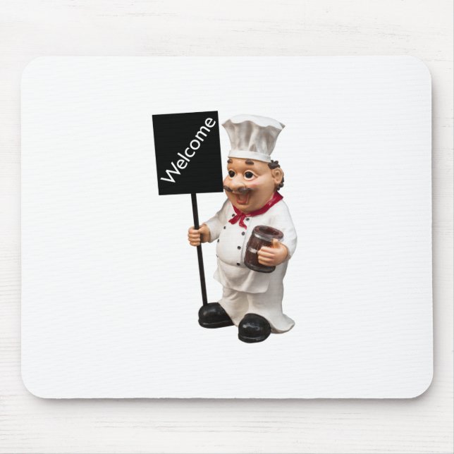 Chef cook - WELCOME menu card Mouse Mat (Front)