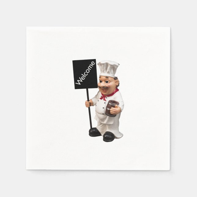 Chef cook - WELCOME menu card Napkin (Front)