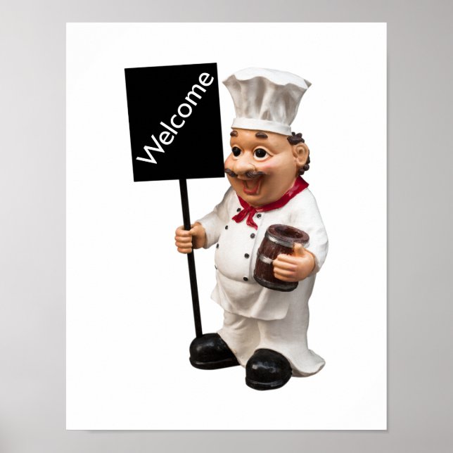 Chef cook - WELCOME menu card Poster (Front)