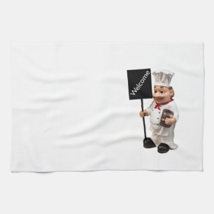 Chef cook - WELCOME menu card Tea Towel