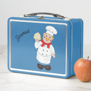 Chef cook with serving dish Metal Lunchbox
