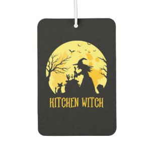Chef cooking halloween gift kitchen witch car air freshener