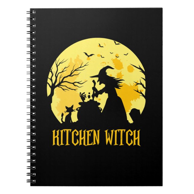 Chef cooking halloween gift | kitchen witch notebook (Front)