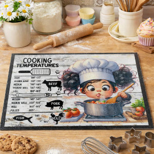 Chef Cooking Temperature Glass Cutting Board