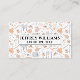 Chef Cooking Tools Pattern Business Card