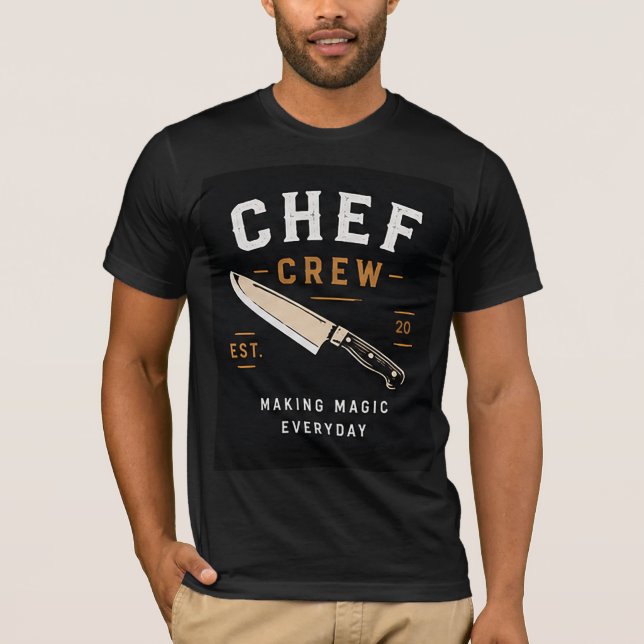 🔪 Chef Crew Restaurant Kitchen Staff Logo 🔪 T-Shirt (Front)