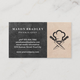 Chef   Cross Knives Logo Business Card