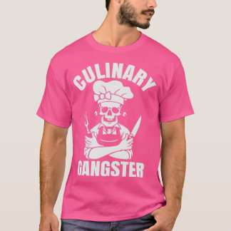 Chef Culinary Gangster Cook Skull and Knives  T-Shirt