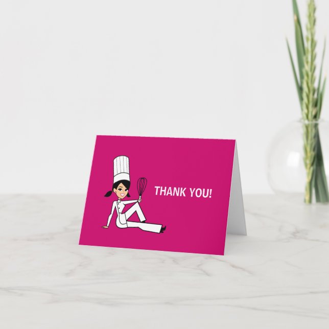 Chef Culinary Thank You Note Card Folded (Front)