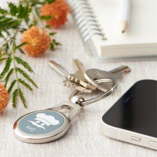 Chef custom color & monogram key chain