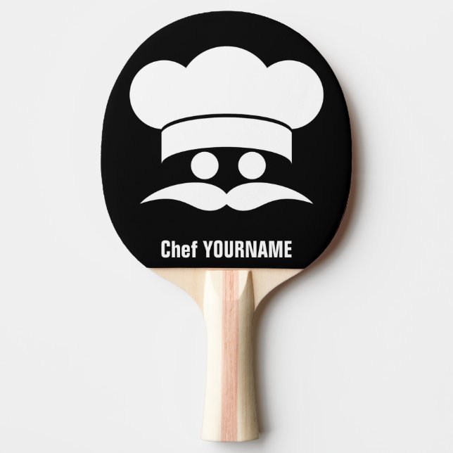 Chef custom color & text ping pong paddle (Front)