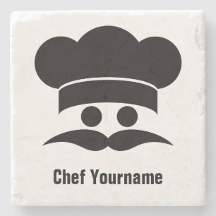 Chef custom colour & text stone coaster
