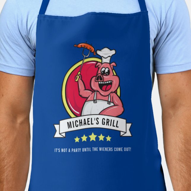 Chef Dad Name Funny BBQ Grill Fathers Apron (Creator Uploaded)