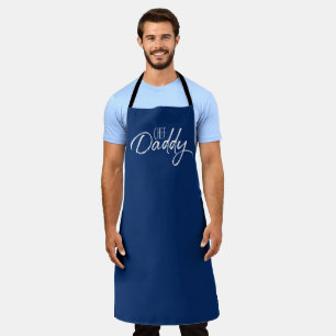 Chef Daddy Modern Typography Custom Blue Apron