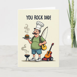 Chef Dads Rock Fathers Day Card
