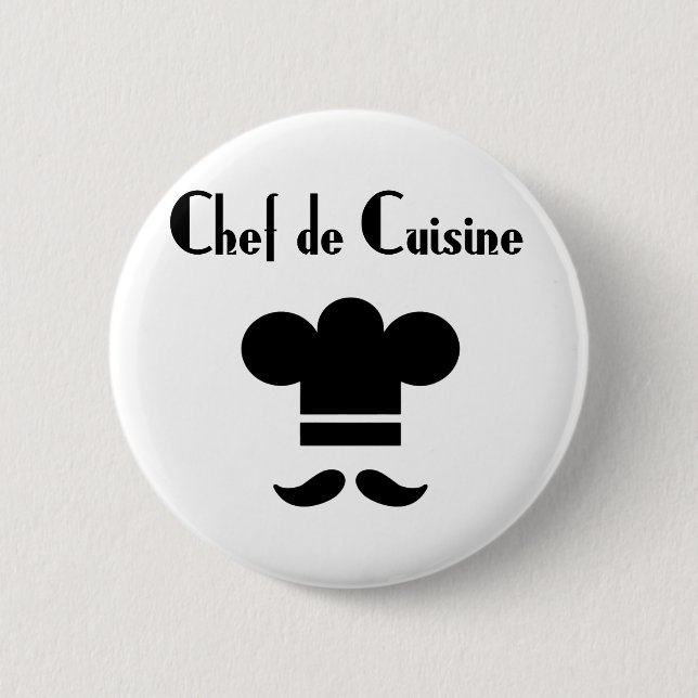 Chef de Cuisine 6 Cm Round Badge (Front)