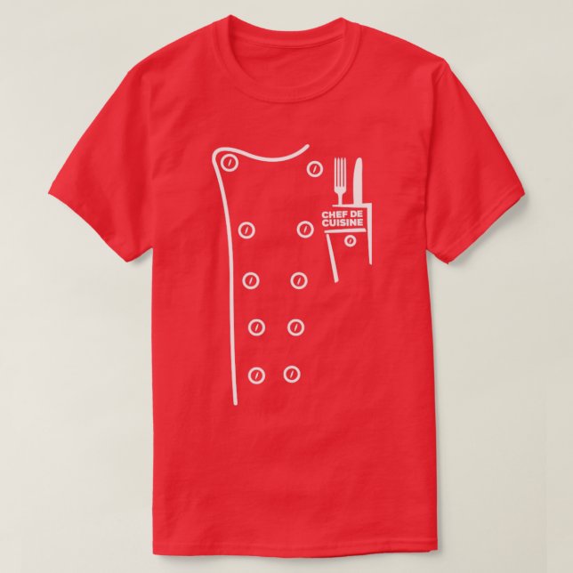 Chef De Cuisine Chef Cooking Funny T-Shirt (Design Front)