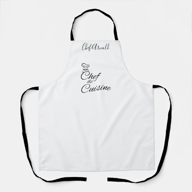 Chef de Cuisine Customisable Name Adult Apron (Front)
