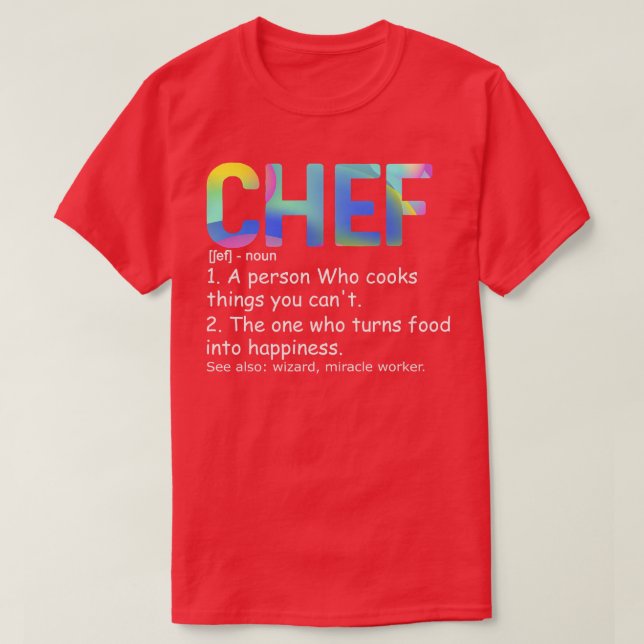 Chef Definition Chef & Cook Funny Cooking Culinary T-Shirt (Design Front)