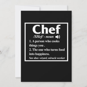 Chef Definition Cook Cooking Kitchen Food Maker Thank You Card
