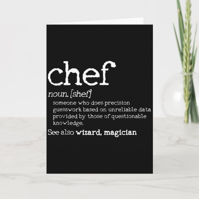 Chef Definition - Funny Dictionary Cooking Gift Ta Card (Front)