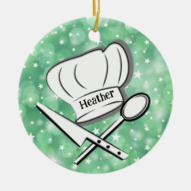  Chef Design Ceramic Ornament (Front)