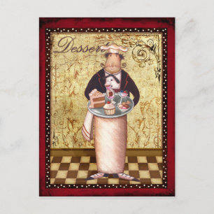 Chef Dessert Postcard