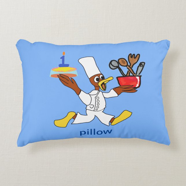 Chef Ducky Kazoo Accent Pillow (Front)