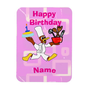 Chef Ducky Kazoo Pink Geometric Magnet