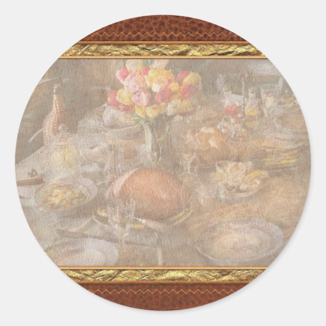 Chef - Easter Dinner Classic Round Sticker (Front)