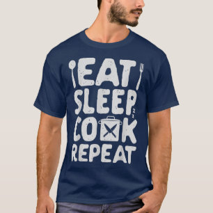 Chef Eat Sleep Cook Repeat Funny Men Women Vintage T-Shirt