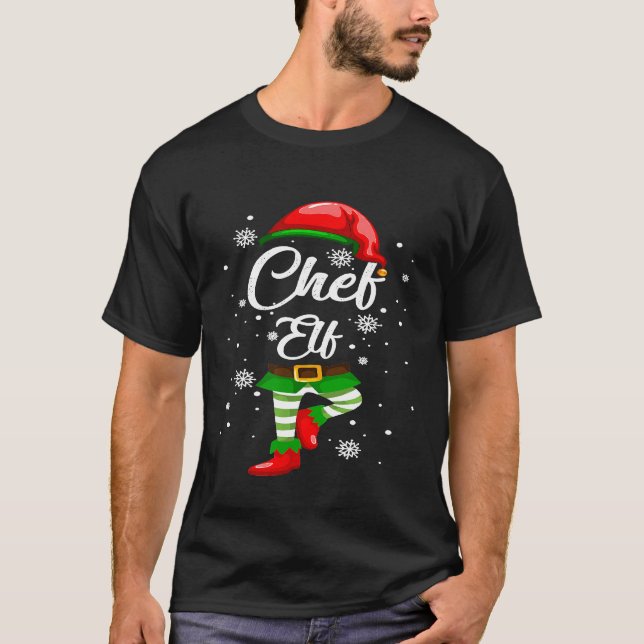 Chef Elf Costume  Christmas  Team Group T-Shirt (Front)