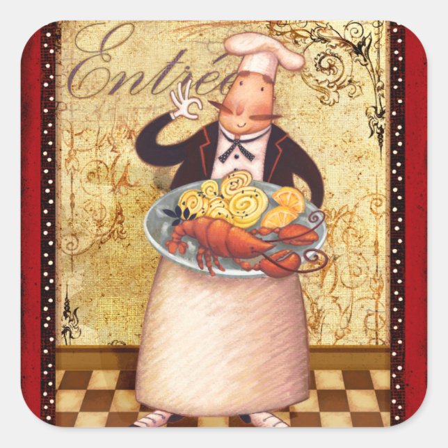 Chef Entrée Square Sticker (Front)