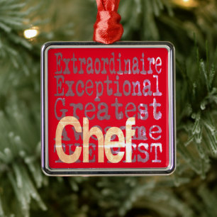 Chef Extraordinaire Metal Tree Decoration