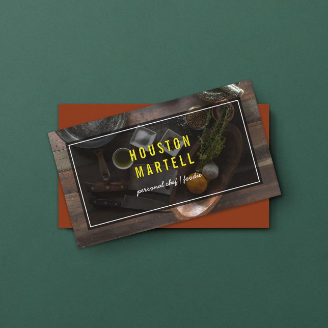 Chef Food Ingredients Business Card Custom Colour (Creator Uploaded)
