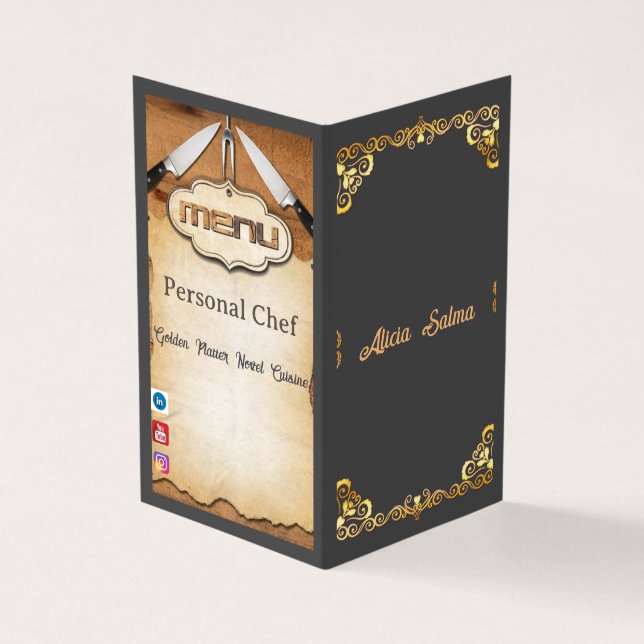 Chef for Home Cooking  Standard Semi-Gloss Business Card (Outside)