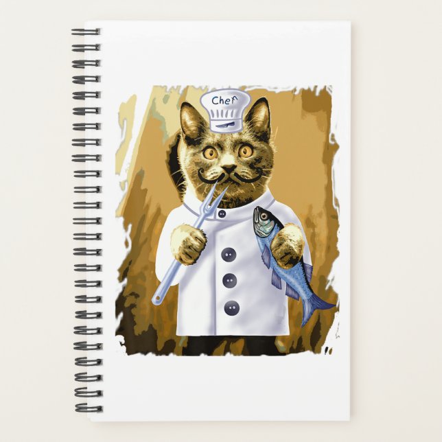 Chef Funny Cat Culinary Cooking Guru Kitchen Planner (Front)