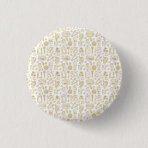 Chef Gift Happiness Is The Flavour Of Life 3 Cm Round Badge